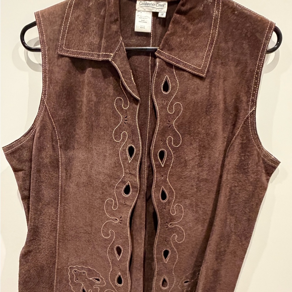Coldwater Creek Chocolate Leather Vest